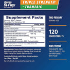 Osteo Bi-Flex Glucosamine Triple Strength Plus Turmeric Supplement with Curcumin for Joint Support and Range of Motion, 60 Day Supply, 120 Coated Tablets, Joint Health Nutritional Supplements