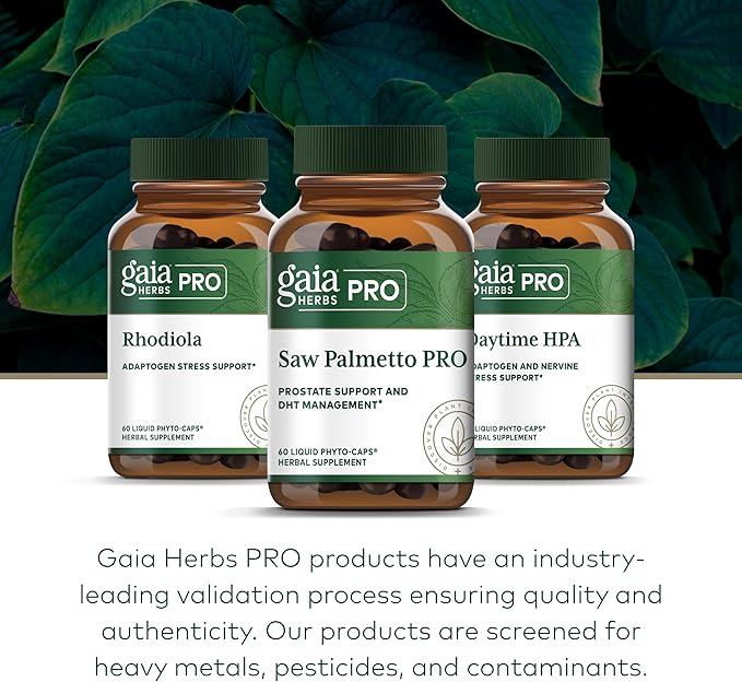 GAIA HERBS PRO Saw Palmetto PRO - Healthy Prostate Gland Support Supplement* - Herbal Supplement with Saw Palmetto & Sunflower Seed - Vegan, Gluten-Free, Soy-Free - 60 Liquid Phyto-Caps (60 Servings)