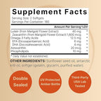 Lutein 40mg + Zeaxanthin 1,600mcg, 360 Softgels | 4-in-1 Formula with Astaxanthin, Omega-3 & Phospholipids | Marigold Flower Extract | Supports Eye, Brain & Vision Health | Non-GMO, Gluten Free