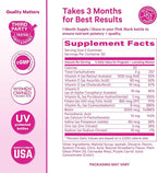 Pink Stork Postpartum Hair Loss Gummies | Biotin, Pantothenic Acid, Vitamin E, B6, B12 | Postnatal Hair Growth + Regrowth Support | Breastfeeding-Friendly | Postpartum Essentials | 60 Gummies