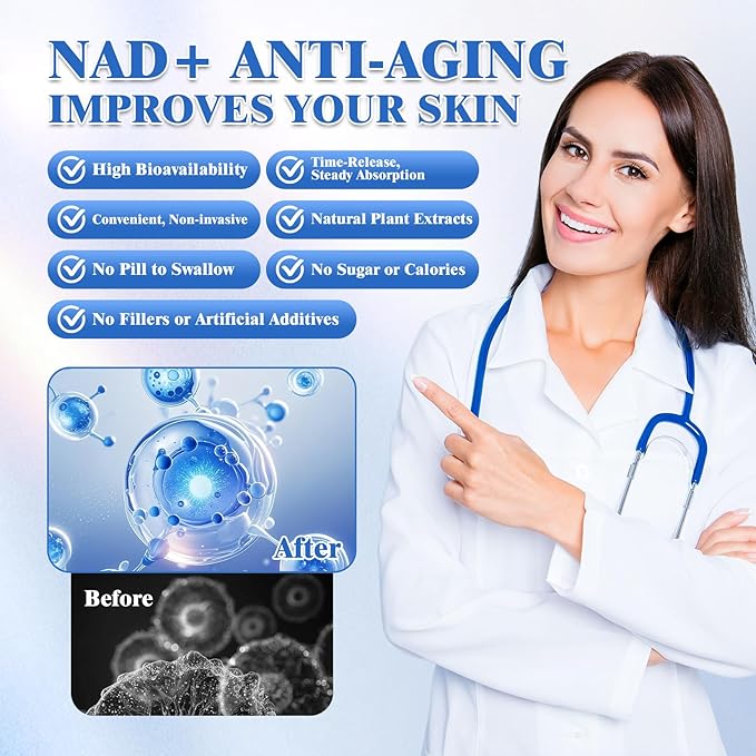 NAD+ Patches | Promote Daily Vitality & Healthy Aging | Support Cellular Energy & Metabolism | 8-Hour Timed Release (60)