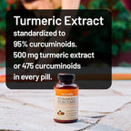 NatureWise Turmeric Curcumin 500mg with Black Pepper Softgels - Extra Strength, Enhanced Absorption - 95% Curcuminoids & BioPerine for Immune Support - Gluten-Free, Non-GMO - 180 Count[6-Month Supply]