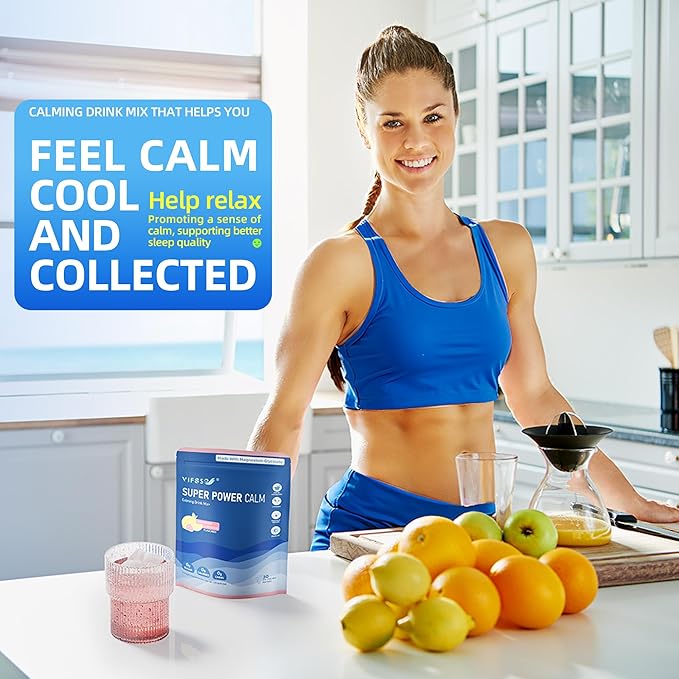 Super Power Calming Powdered Drink Mix, Raspberry Lemonade 30 Packets, L-Theanine, Ksm-66 Ashwagandha, Magnesium Glycinate, Vitamin D3 Supplements, Sugar-Free, Non-GMO for Relax & Focus