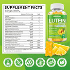 Lutein Gummies 25mg, Lutein and Zeaxanthin Supplements Eye Vitamins Gummies for Support Blue Light Protection, Vision & Overall Eye Health, Sugar Free, Pineapple Flavor, 120 Count