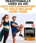 Renew Actives Turmeric Curcumin with Black Pepper – 600MG Turmeric Root, 100MG Curcuminoids per 2 Capsules – Supports Digestion, Liver Health, Joint Relief & Mobility – Made in Canada – 120 Capsules