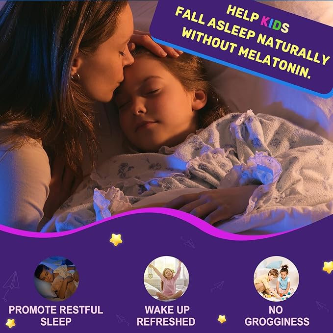 Kids Sleep Gummies - Magnesium Glycinate Gummies, Melatonin Free Sleep Aid | Magnesium, Calcium, D3, B6, L Theanine | Kid Melatonin Alternative for Restful Sleep (Pack of 1)