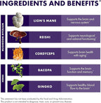 Host Defense MycoBotanicals Brain* Capsules - Brain Support Supplement with Lion's Mane, Reishi & Cordyceps Mushroom - Herbal Supplement for Memory & Focus Support - 60 Capsules