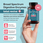 UpWellness Total Revive+ Digestive Enzymes - Broad-Spectrum Enzymes for Digestive Health - Supports Gut Health and Nutrient Absorption - Physician Formulated - 90 Capsules