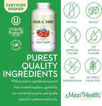 Maxi Health 1000 mg Vitamin C - 1000mg Tablets Ultra High Absorption Formula - Gluten Free Kosher Dietary Non GMO Supplement for Immune Support - Vitamin C Tablets from Ascorbic Acid, (250 Count)