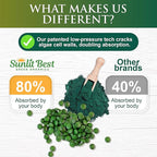 Sunlit Best Chlorella Spirulina Tablets - Organic USDA, Premium Spirulina and Chlorella Tablets 1000 Count - Sun Chlorella Pure Natural Superfood with Algae, Enzymes Chlorophyll & Vegan Protein