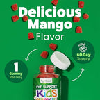 Feel Great Kids Gummy Vitamins for Eyes | Essential Eye Vitamins Lutein and Zeaxanthin | Mango Flavored Vegan Eye Vitamins for Kids | Gluten Free | 60 Day Supply