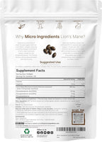 Micro Ingredients Lions Mane+ with Omega-3 EPA DHA & Phosphatidylserine – 240 Softgels with MCT Oil for Better Absorption – Fruiting Body & Mycelium Superfood Mushroom Extract – Lemon Flavored