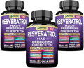 Resveratrol Supplement with Milk Thistle, NAD, Berberine, Quercetin, Fisetin, Pomegranate, Green Tea, Noni, Acai, Blueberry, Grape Seed Extracts, N-Acetyl Cysteine, 14-in-1 Extra Strength (180 Caps)