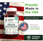 Natural Nutra Ultimate Eye Health Supplement - Bilberry & Blueberry Extract Blend for Day and Night Vision Support, Promotes Color Perception & Eye Clarity - Non-GMO, Gluten-Free, Vegan - 60 Capsules