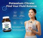 Wellotrix Potassium Citrate 1600 mg – 120 Vegan Capsules – Electrolyte Balance, Kidney Support, Urinary pH Health – Non-GMO, Gluten-Free, Made in USA – Vegan Formula