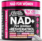 NAD+ Resveratrol Supplement for Women NAD Turmeric Vitamin C Acai Pomegranate Collagen Peptides Nicotinamide Riboside Fisetin Vitamin E Polygonum Multiflorum Berberine 90 Capsules by Clean Nutra