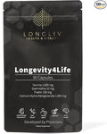 Longevity4Life - Ultimate Cellular Health Supplement - Fisetin, Taurine, Calcium Alpha-Ketoglutarate, and Spermidine Capsules for Longevity and Vitality - Made in USA - Physician Formulated