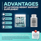 Height & Bone Support Supplement - Premium Height Growth Supplement for Kids & Teens with Calcium - Nutritional Support Bone Health Formula - Height Increase Essential Vitamins - 180 Caps