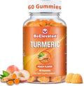 Curcumin Turmeric Gummies – 2000mg Turmeric Extract and Ginger Supplement Gummies – Vegan, Non-GMO, with Black Pepper – 60 Count – Peach Flavor – 30-Day Supply