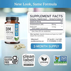 DIM Supplement 200 mg | Estrogen Balance for Women & Men | Hormonal Acne, Hormone Balance, Menopause & Antioxidant Support | Clean Label Project Certified, Vegan & Soy Free Diindolylmethane | 60 Ct.