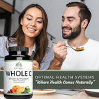 Optimal Health Systems Whole C Chewable | Potent Vitamin C from Whole Foods | Acerola Cherry, Orange Fruit, & Black Currant + Bioflavenoids | 60 Tablets