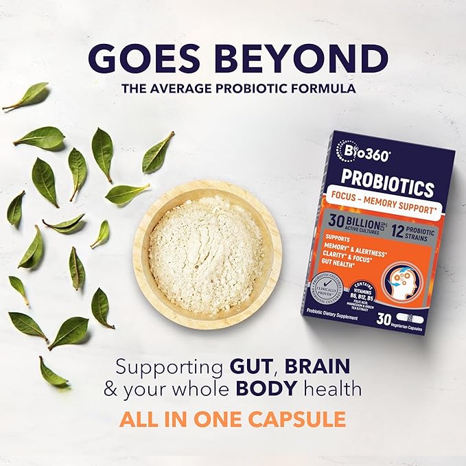 Bio360 Cognitive Support, 30 Vegan Supplements (60 Count (Pack of 2))