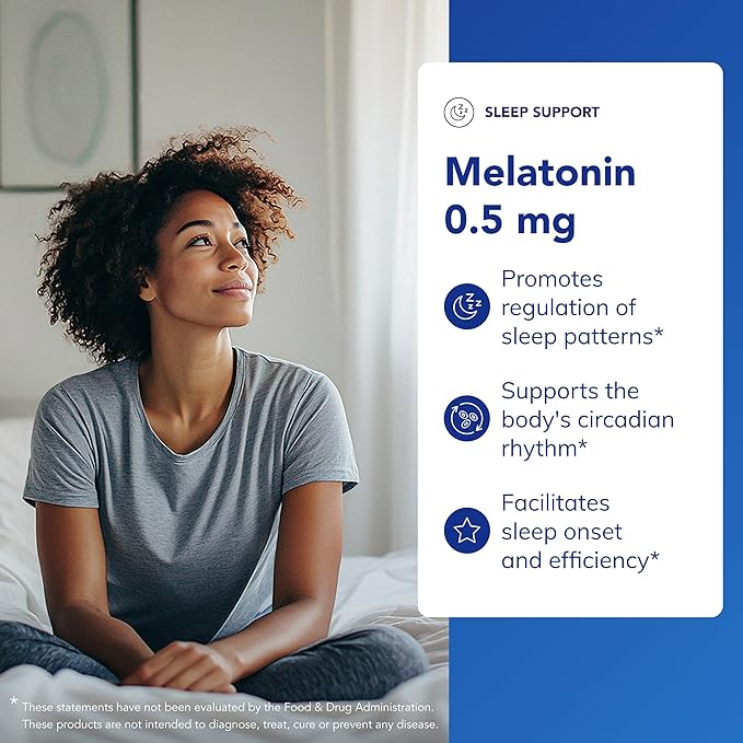 Pure Encapsulations Melatonin 0.5 mg - Natural Sleep Helper for Bedtime - Regulates Sleep-Wake Cycle - 0.5 mg Melatonin - Vegan & Non-GMO - 180 Capsules