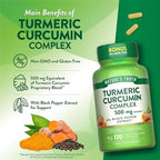 Nature's Truth Turmeric Curcumin | 120 Capsules | with Black Pepper Extract | Non-GMO and Gluten Free Supplement