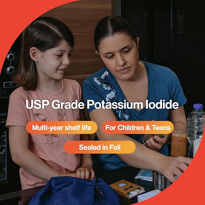 65mg Potassium Iodide Tablets (120 Pack) - Protects Your Thyroid from Nuclear Radiation Exposure
