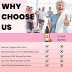 Vitamin B12 and B6 Liquid Drops, B12 Sublingual Vitamin B Complex - B 12 Vitamin 5000mcg - B12 Methylcobalamin for Energy, Brain, and Heart Support with, Raspberry, 80 Servings