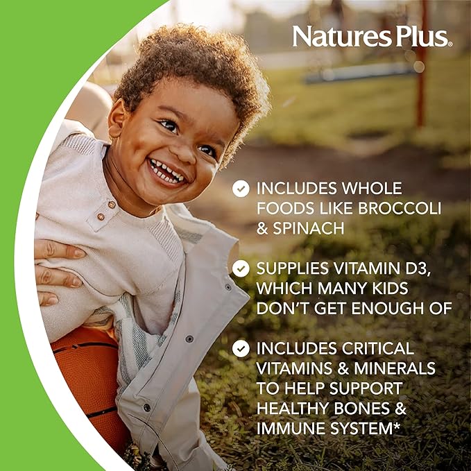 NaturesPlus Animal Parade Children's Chewable Multivitamin - 90 Animal-Shaped Tablets - Natural Assorted Flavors - Vegetarian, Gluten Free - 45 Servings