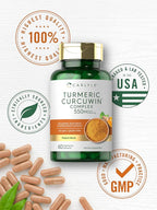 Carlyle Turmeric Curcumin 550mg | 60 Vegetarian Capsules | High Absorption with 95% Curcuminoids and CurcuWin Extract | Non-GMO & Gluten Free Supplement