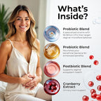 Women’s Probiotic for Vaginal Health | 50 Billion CFU with Probiotics, Prebiotic, Postbiotics & Cranberry for pH Balance, UTI Support, Yeast, Gut Health, Odor, Dryness & Feminine Comfort