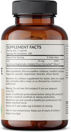 Futurebiotics Iron Bisglycinate 25mg Gentle on The Stomach, Supports Energy & Healthy Red Blood Cell Production - Non-Constipating Formula - Non GMO, 180 Vegetarian Capsules