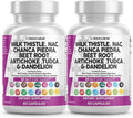 Clean Nutraceuticals Milk Thistle NAC Chanca Piedra Beet Root Artichoke Astragalus Dandelion Root - Liver Cleanse Supplement Plus TUDCA Choline & Ginger - 2Pack