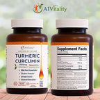 A1Vitality Vegan Turmeric Curcumin NovaSOL 1000mg - Nature's Joint Support Supplements - 185x Bioavailable Than Standard Curcumin - Natural Carrageenan Softgels (Vegan)