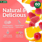 YUM-V'S Glucose Gummies – Fast Acting Glucose Gummy – Great Tasting – Gluten Free, Vegan, Non-GMO – Orange & Berry Natural Flavor – 60 Chewable Gummies for Adults & Kids