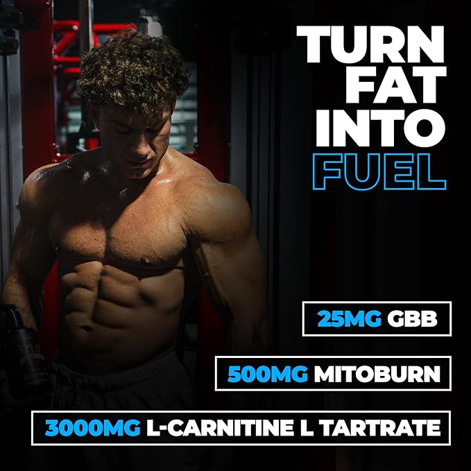 Huge Supplements Liquid L-Carnitine 3000, Superior Potency Infused with 500mg MitoBurn & 25mg GBB, Premium Stim-Free Thermogenic Fat Burner & Energy Boost, Convenient Pump Top, 32 Oz (60 Servings)