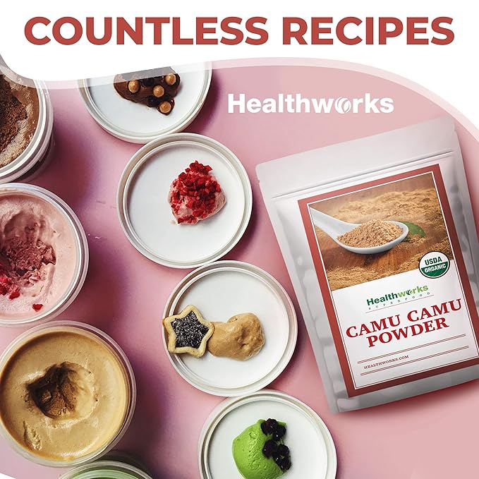Healthworks Superfoods Camu Camu Powder Organic - 8 Oz - All-Natural & Certified Organic - Antioxidants, Vitamin C & Potassium - Peruvian Origin - Juices, Teas & Smoothies