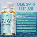 Triple Strength Wild Alaskan Fish Oil, Omega-3 2500mg, EPA 1,300mg + DHA 1,200mg, Supplement for Heart and Joint Health, 2 Month Supply, 120 Softgels