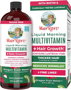 MARYRUTH'S Liquid Multivitamin+Hair Growth | Clinically Tested for Thicker Hair & Facial Wrinkles in Women | Biotin 10000mcg | Lustriva Hair Growth Supplement | Skin Care | Age 18+ | 30 Fl Oz