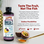 Barlean's Omega 3 Fish Oil Liquid Supplement for Men and Women, 1500mg of EPA and DHA Fatty Acid, Promotes Brain & Heart Health - Non-GMO, Passion Pineapple Smoothie, 16 oz