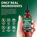 Thyroid Support Drops - Selenium, Zinc, Iodine, L Tyrosine, Ashwagandha, Turmeric, Schisandra Guggu, Cayenne, Basil - Liquid Supplement Folate Copper Alcohol -Free, Vegan, Non-GMO – 4 oz