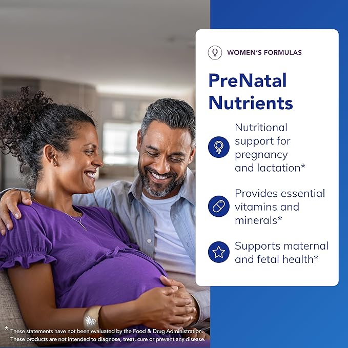 Pure Encapsulations PreNatal Nutrients - for Pregnancy & Lactation - Aids Energy & DNA Development* - with Folate, Choline & Iron - Gluten Free & Non-GMO - 60 Capsules