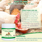 Selenium and Vitamin E Powder for Chickens, Selenium for Chickens, Immune System, Muscle Support & Prevents, Improve Wry Neck, Selenium, Vitamin E Supplements, Suitable for All Poultry, Chicken & More