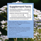 Herb Pharm Valerian Root Sleep Support Capsules: Certified Organic Sleep Aid for Adults Valeriana Extract for Relaxation, Non-Bitter, Melatonin Free, Vegan, ~30-60 Day Supply, 60 Capsules*