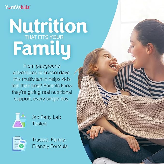 YUM-V'S Kids Multivitamin with Iron - Kids Chewable Multivitamin - Vitamins + Iron Supplement - Toddler Vitamins for 2 Year Old+, Kosher, Halal, Gluten Free 120 (Pack of 2