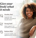 Sandhu's Biotin, Collagen & Keratin Complex | Supports Normal Hair Growth Cycle | Vitamins for Skin & Nails | Hair Supplements for Women & Men | Made in USA | 60 Capsule Pills | with Hyaluronic Acid
