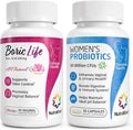 NutraBlast Boric Acid Suppositories Bundle with Women's Probiotics | Supports Odor Control | Digestive, UT & Intimate Health | Promotes Healthy Intimate Balance (30 Count)