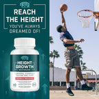 Height Growth Maximizer, Calcium, Vitamin D3 and Zinc Blend Pills, Bone Growth Supplement for Kids and Teens, Bone Strength, Density Support, GMO-Free, Gluten-Free, Made in USA, 60 Caps